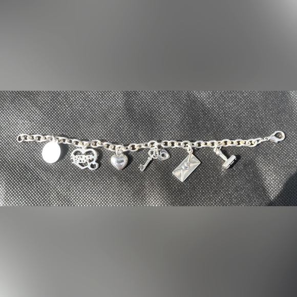 Vintage Cellini Sterling Silver Love Charm Bracelet - Picture 12 of 14